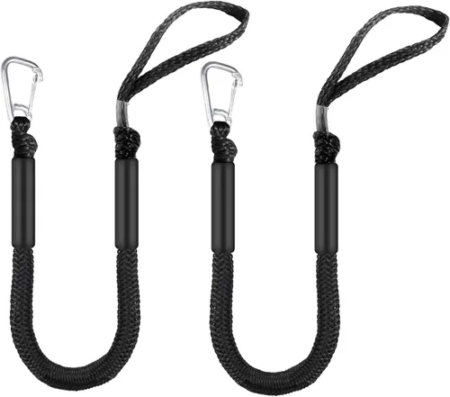 Líneas de muelle elástico para barcos – Amarres ajustables para pontón, moto acuática, PWC, kayak, líneas de amarre de crucero pequeñas de un solo