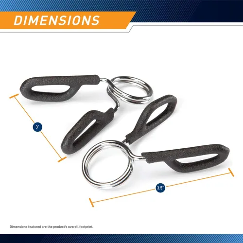 Miniatura 2 de Marcy Olympic 2-Inch & Standard 1-Inch Barbell Spring Clip Collar Pair – Secure Weight Clamps for Safe Weightlifting, Powerlifting & Strength