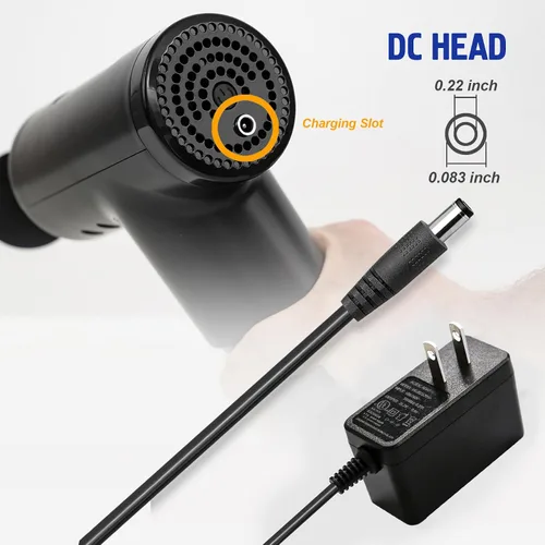 Miniatura 2 de Adaptador de CA de 24 V para pistola de masaje Salida del cargador: DC 24V o 25.2V Pistola de masaje Cable de alimentación Muscle Blaster Solo se