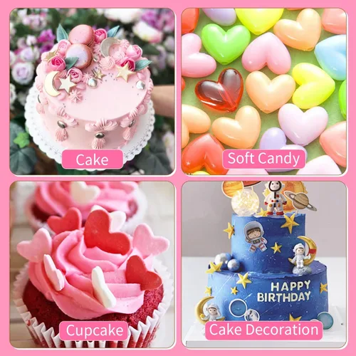 Miniatura 7 de KALAIEN 2 moldes de silicona con forma de corazón 3D con forma de corazón, pasta de goma de mascar para chocolate, decoración de galletas, pasteles