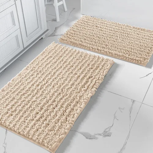 Miniatura 16 de Yimobra - Juego de alfombras de baño de 2 piezas - Alfombra de baño de felpa de lujo extra gruesa de secado rápido, antideslizante súper absorbente