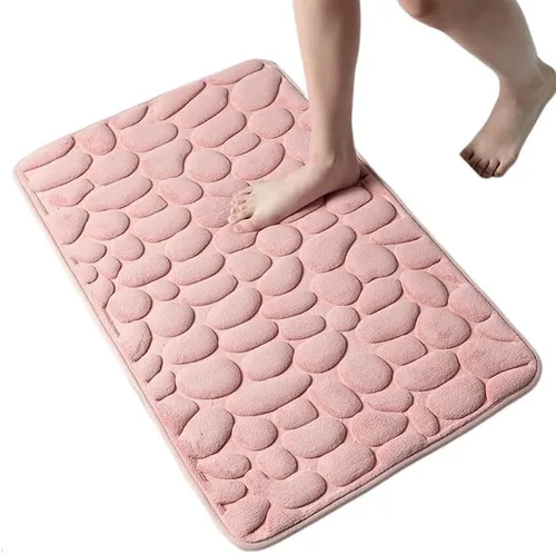 Miniatura 7 de Alfombra antideslizante de Baño con Relieve De Adoquines, Alfombra Antideslizante De Vellón Coral Para Bañera, Suelo De Ducha, Felpudo, Almohadilla