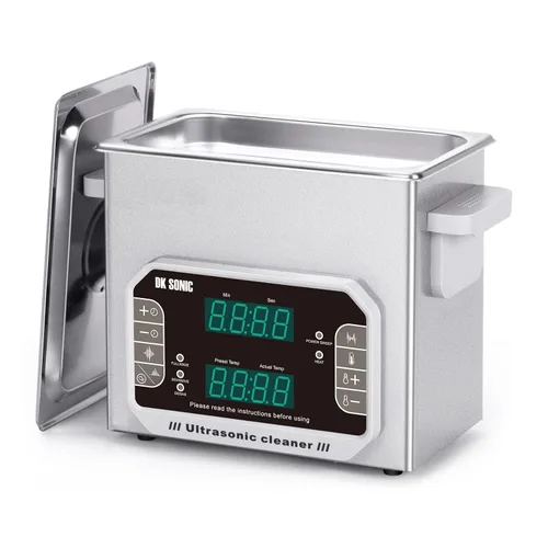 DK SONIC Limpiador ultrasónico profesional de 3 L, 120 W, limpiador ultrasónico de joyería con temporizador, calentador y control táctil,