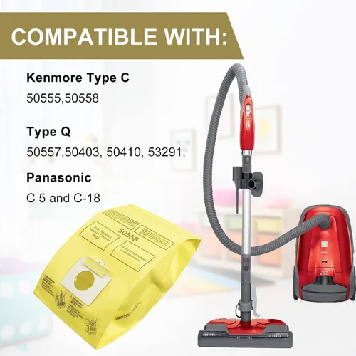 Miniatura 4 de Paquete de 10 bolsas de vacío 50403 compatibles con Kenmore Canister tipo C/Q 5055, 50555, 50557, 50558 y tipo C-5, C-18, 53292, 200 Series, 400