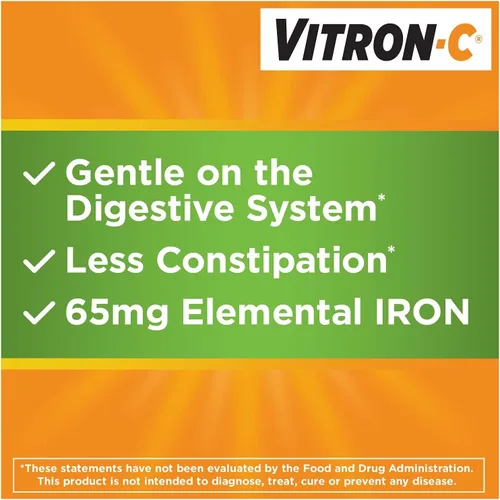 Miniatura 6 de Vitron-C Suplemento de hierro Plus tabletas recubiertas de vitamina C 60 unidades (paquete de 4)