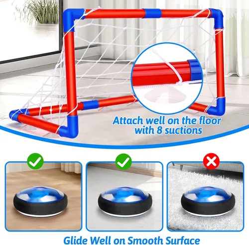 Miniatura 3 de Qirptey Juego de Fútbol y Hockey Hover 3 en 1 con Luces LED, Juguetes de Interior para Niños, Regalo de Fútbol para Niños de 6-8, 8-12 años