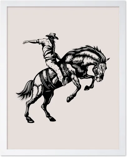 Miniatura 53 de Poster Master Póster de Rodeo marrón – Estampado retro de vaquero sobre caballo – Arte de vaquero – Arte occidental – Arte del salvaje oeste