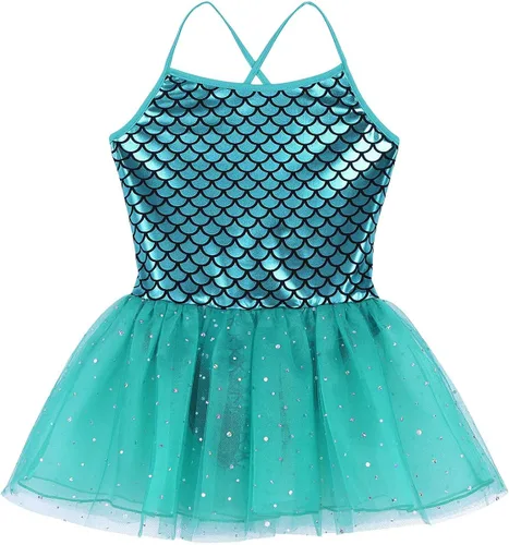 Miniatura 3 de MSemis - Vestido sin mangas con espalda cruzada para ballet y danza, diseño de leotardo para niñas