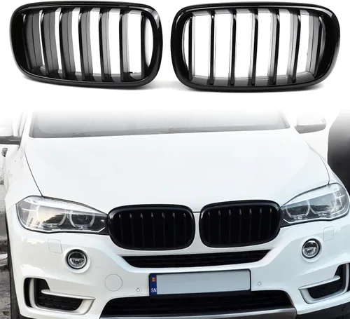 Miniatura 10 de X5 E70 - Rejilla de riñón de color negro brillante M para BMW X5 E70 X6 E71 2007-2014 (láminas dobles de color M)