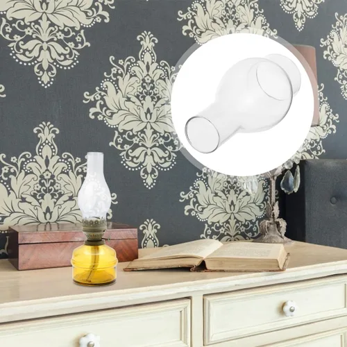Miniatura 8 de NUOBESTY Lámpara de cristal de queroseno para chimenea de 6.49 x 2.99 x 2.99 pulgadas, repuesto de pantalla de lámpara de aceite transparente