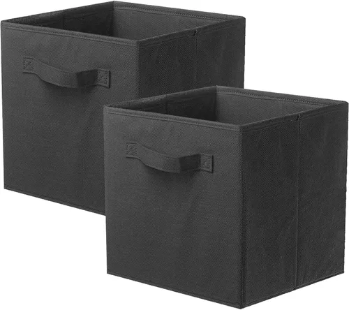 Miniatura 16 de PowerKing Cubos de almacenamiento plegables con asas, contenedores plegables de tela para estantes de armario, contenedores de almacenamiento Naranja