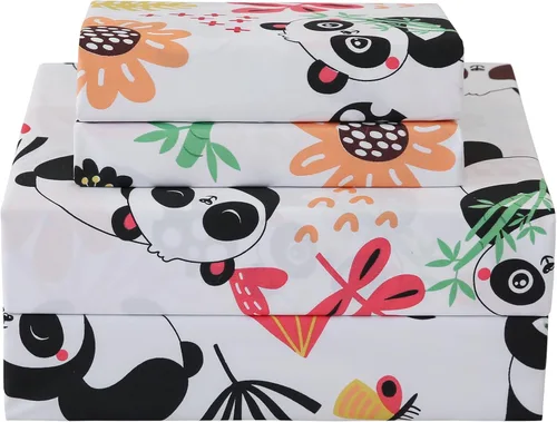 Miniatura 30 de JSD Juego de sábanas de dinosaurio para niños, tamaño individual, 3 piezas, sábanas de microfibra con estampado suave para niños y niñas, bolsillo