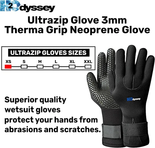 Miniatura 4 de H2ODYSSEY Ultrazip Therma Grip Glove - Five Finger Water Glove for Men and Women - Velcro Straps- Anti Skid Palm Grips