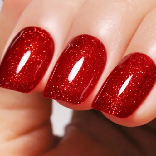 Miniatura 11 de Esmalte de Uñas en Gel con Purpurina, Esmalte de Uñas en Gel con Purpurina Rojo Sangre Brillante con Destellos, Esmalte de Uñas en Gel con Purpurina