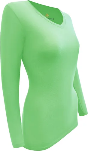 Miniatura 5 de Natural Uniforms Camiseta de manga larga con cuello en V para mujer