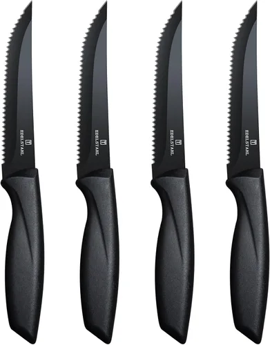 Juego de 4 cuchillos para bistec, cuchillo premium para bistec, juego de cuchillos para bistec de acero inoxidable, cuchillo para bistec dentado
