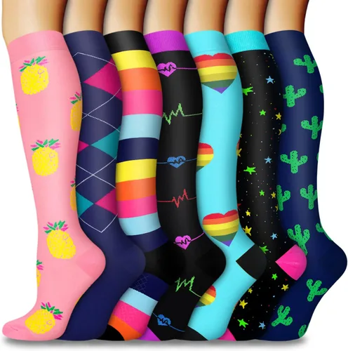 57 pares de calcetines de compresión de cobre para mujeres y hombres, circulación de 20-30 mmHg, el mejor apoyo para correr, atletismo, enfermería,