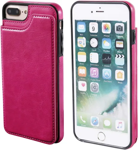 Miniatura 12 de Funda de piel tipo cartera para iPhone con (dos cierres magnéticos), (ranuras para tarjetas) función atril