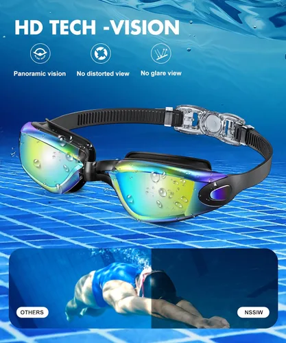 Miniatura 4 de NSSIW Swim Goggles,Anti-Fog Swimming Goggles, 3 Pack Goggles Swimming Adult Men Women Youth