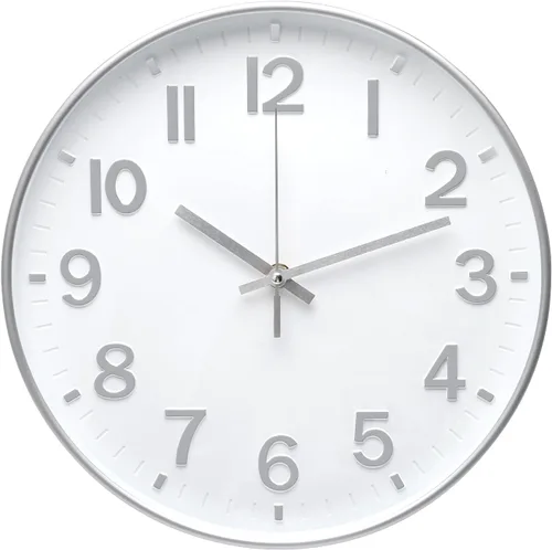 Miniatura 15 de Reloj de pared bakbrand de 12 pulgadas, negro, moderno, simple, de cuarzo, decorativo, silencioso, sin tictac, funciona con pilas, reloj redondo