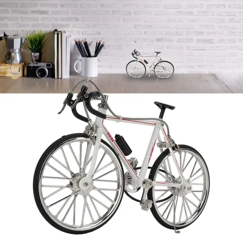 Miniatura 5 de Modelo de bicicleta de montaña de juguete, modelo de bicicleta de metal, mini adorno de escritorio, 4.5 x 7.7 pulgadas