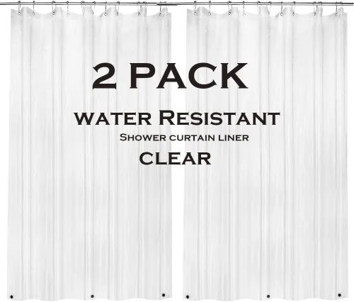 Miniatura 22 de ZEMAHOME Paquete de 4 cortinas de ducha de plástico PEVA de alta calidad, peso ligero, 72 x 72 pulgadas, forro transparente para cortina de baño