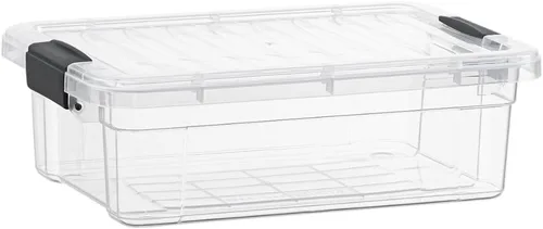 Miniatura 11 de Superio Caja de almacenamiento transparente con tapa, contenedores de plástico de 2.5 cuartos de galón para organizar, cajas apilables, sin BPA,
