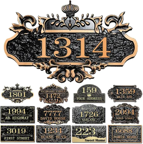 Miniatura 15 de Placa personalizada de dirección de casa, letrero de dirección de nombre de calle personalizado para números de casa, placa para buzón de garaje