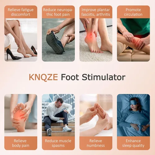 Miniatura 8 de KNQZE Masajeador de pies para aliviar el dolor de neuropatía - TENS + EMS, tecnología de doble pulso, 10 modos, 20 intensidades, control remoto