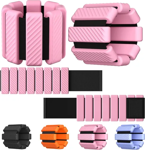 Miniatura 8 de Pesas de muñeca y tobillo para mujer, juego de 2 pesas portátiles y resistentes para brazos y piernas (1 libra cada una), pesas de tobillo