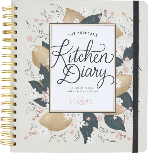 C.R. Gibson Cuaderno de cocina con tapa dura en espiral, libro de cocina familiar, 8.5 x 9.5 pulgadas, limones Lemons