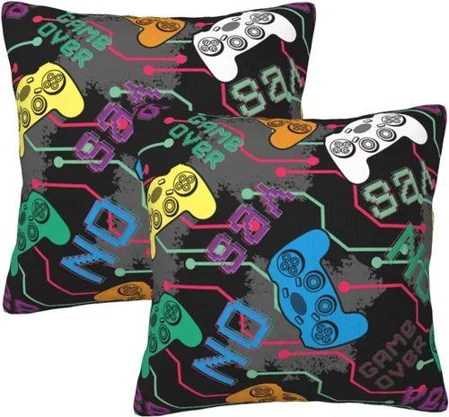 Miniatura 20 de Fiokroo Juego de 2 fundas de almohada de goma con diseño de patos de dibujos animados amarillos, fundas de almohada cuadradas para sofá, dormitorio