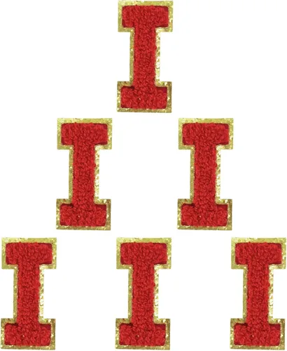 Miniatura 20 de 6 piezas de parches de letras de chenilla autoadhesivas, parches de letras preppy de 2 pulgadas para bolsos, ropa y sombreros, grandes pegatinas