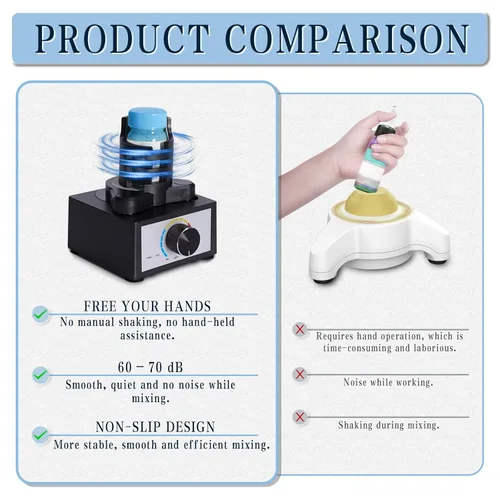 Miniatura 2 de Mini mezclador de vórtice, mezclador de pintura modelo manos libres, 300 ~ 2400 rpm, agitador de velocidad ajustable de tres etapas, adecuado