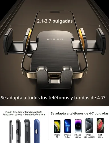 Miniatura 5 de LISEN - Soporte para teléfono con ranura de CD ajustable para iPhone 17, soporte para teléfono celular resistente para tu automóvil, accesorios