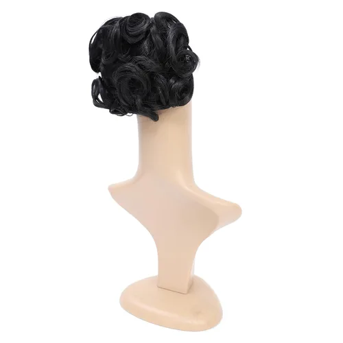 Miniatura 4 de SWACC Extensiones de Cabello Corto y Rizado Desordenado con Moño, Postizos de Cabello, Peines de Pelo de Estiramiento Fácil, Clips de Cola de Off