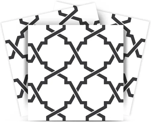 Miniatura 10 de Mi Alma calcomanías para azulejos en blanco y negro para despegar y pegar calcomanías de azulejos, 24 unidades, para azulejos de baño y cocina