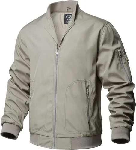 Miniatura 8 de TLZC Chaqueta bomber de moda para hombre, chaqueta cortavientos ligera para golf, abrigo resistente al viento