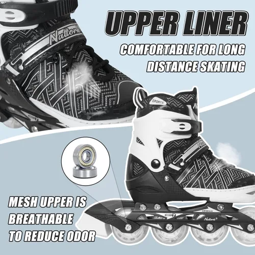 Miniatura 2 de MammyGol Patines en línea para niños y niñas Patines ajustables con ruedas iluminadoras Patines para principiantes