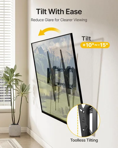 Miniatura 5 de monTEK Soporte de pared para TV con inclinación de alta resistencia para televisores grandes de 60–120” hasta 136 kg, probado 4 veces por seguridad
