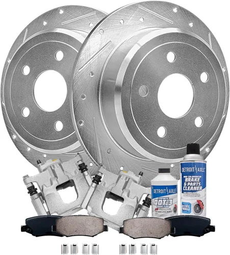 Miniatura 77 de Detroit Axle - Kit de freno delantero para Ford Explorer Mercury Mountaineer 2002-2005 Bujes de rodamiento de rueda perforados y ranurados rotores
