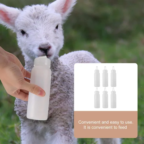 Miniatura 9 de 6 unids de cordero biberones de alimentación animal cordero cabra leche ternero leche alimentador para ovejas s blanco 8.5 fl oz