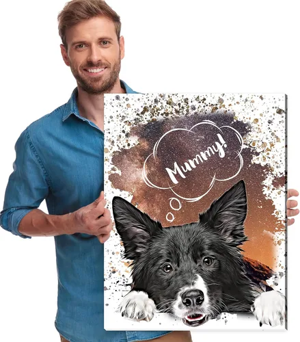 Miniatura 26 de Artsadd Impresión conmemorativa personalizada de retrato de mascotas, regalos artísticos hechos en Estados Unidos, lienzo de memoria personalizado