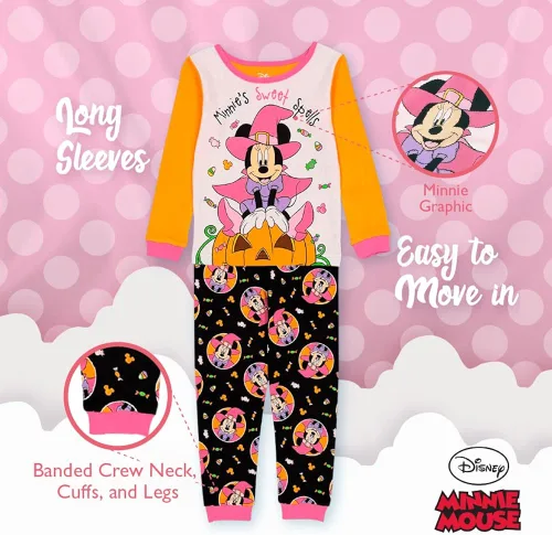 Miniatura 4 de Disney Girls Minnie Mouse 2-Piece Snug-fit Cotton Pajamas Set