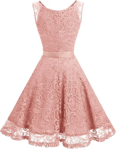Miniatura 4 de Dressystar Vestido con encaje floral y cuello en V para mujer ideal para dama de honor fiesta y baile de graduación