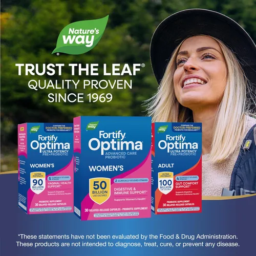 Miniatura 7 de Nature's Way Probiótico Fortify Optima Advanced Care para mujeres, 50 mil millones de cultivos vivos, 8 cepas, apoya la salud digestiva e