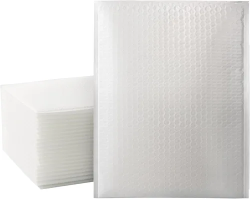 Miniatura 8 de zmybcpack - Paquete de 50 sobres de burbujas blancos de 8.5x12 pulgadas, sobres acolchados de polietileno con cierre autoadhesivo para envío