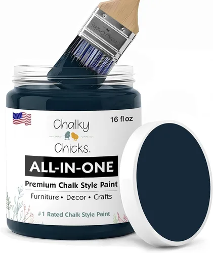 Miniatura 31 de Chalky Chicks - Pintura mate a la tiza, no requiere lijado, 4 onzas líquidas, color gris oscuro (Gun Metal Gray), para muebles, pintura sin Gris
