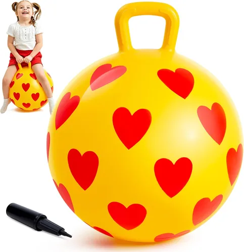 Upper Rider Bola de tolva para niños de 3 a 6 años, bola inflable de 15 pulgadas con asa para niños pequeños, juguetes de salto de hippity hop