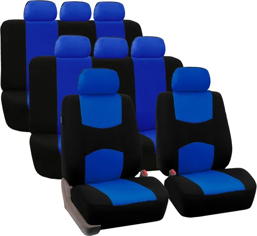 Miniatura 10 de TLH Fundas de Asiento de Coche de Tela Plana Beige 3 Filas, 8 Asientos, Fundas de Asiento Automotrices Universales Accesorios para Coches, Camiones